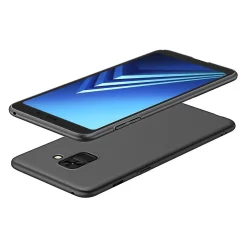 Samsung Galaxy A8 Plus 2018 - Slim Silikon Backcover Schwarz