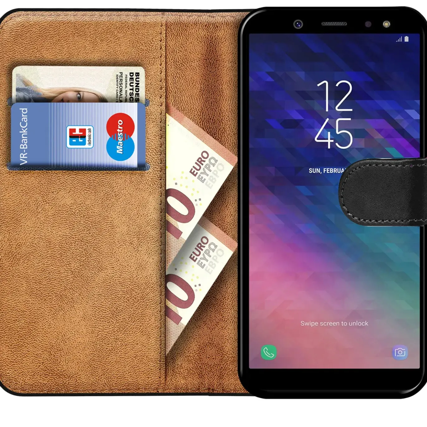 Samsung Galaxy A6 Plus - Klapphülle mit Kartenfächern