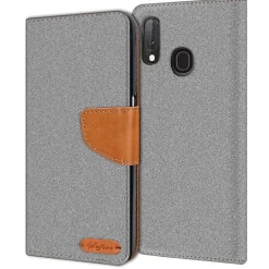 Samsung Galaxy A20e - Jeanslook Klapphülle mit Kartenfach