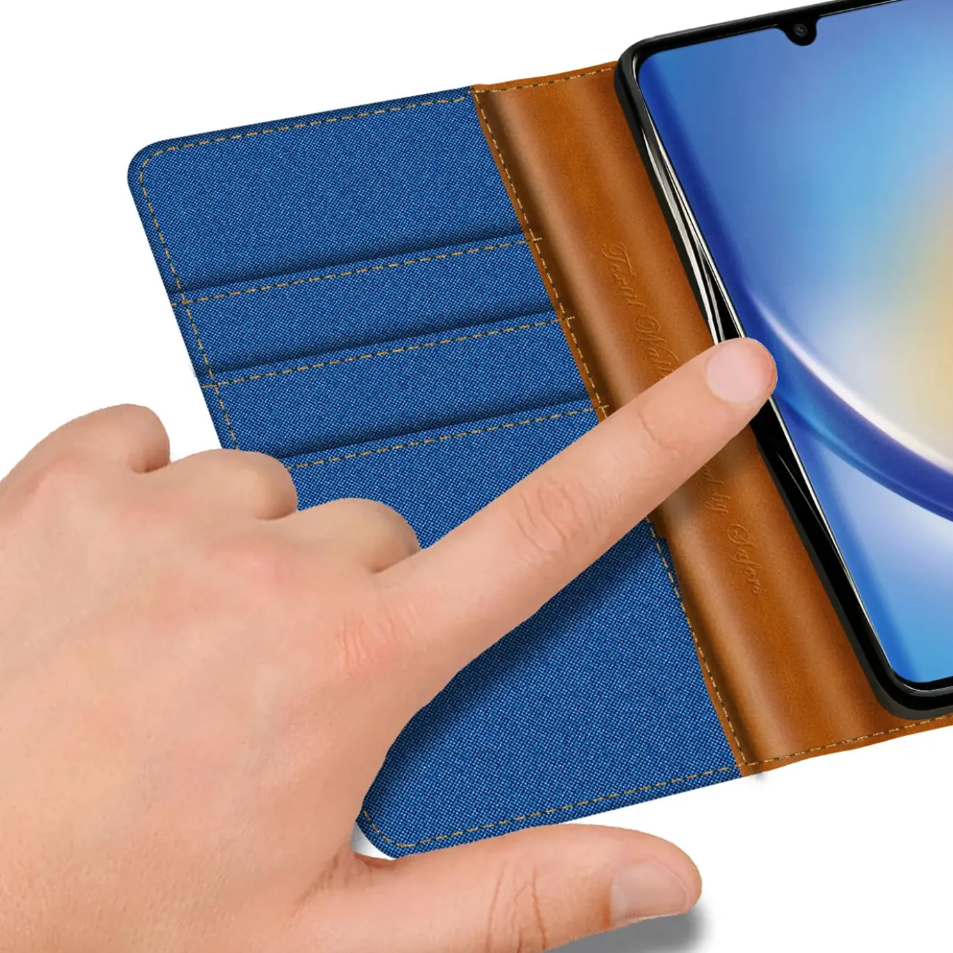 Samsung Galaxy A05s - Jeanslook Klapphülle mit Kartenfach
