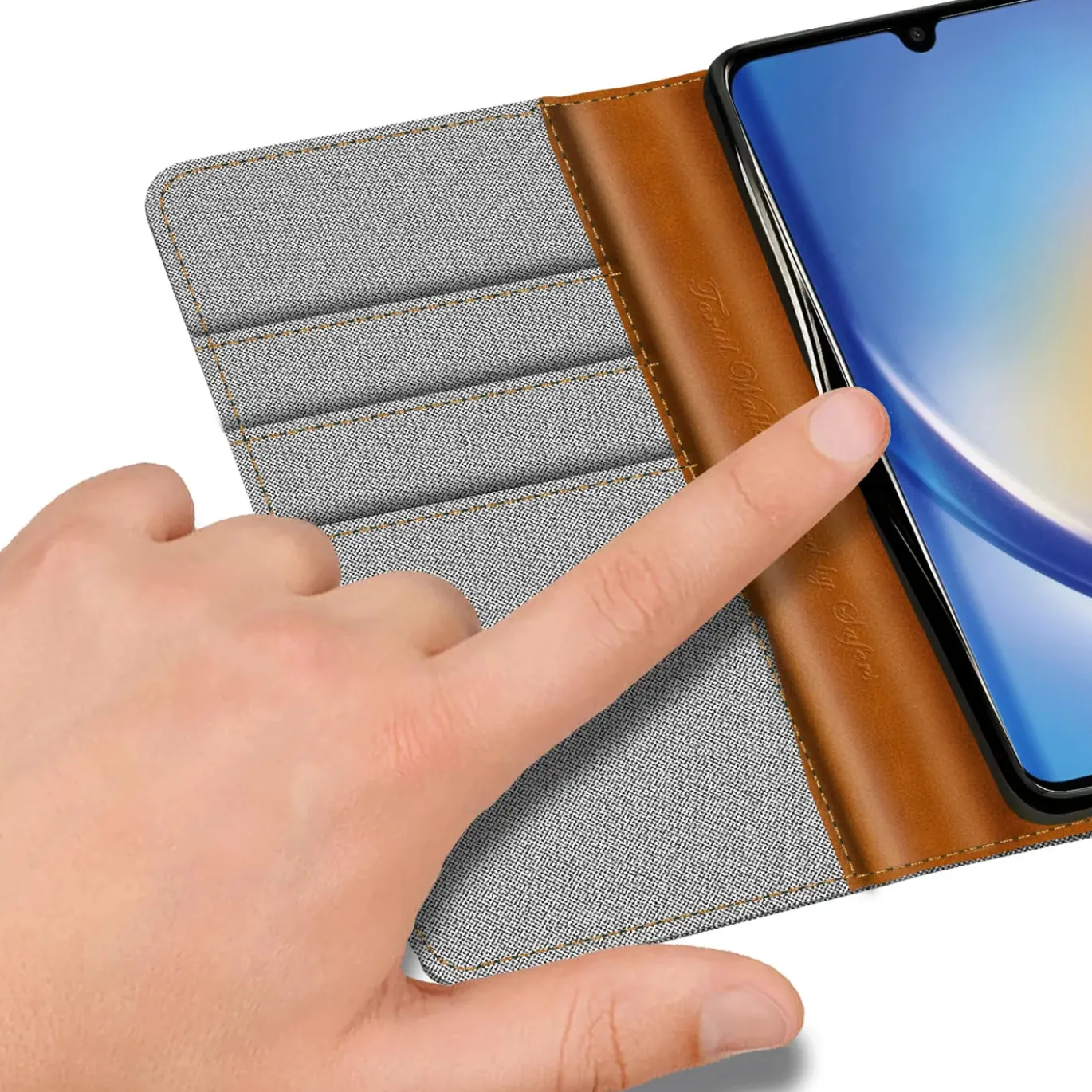 Samsung Galaxy A05s - Jeanslook Klapphülle mit Kartenfach