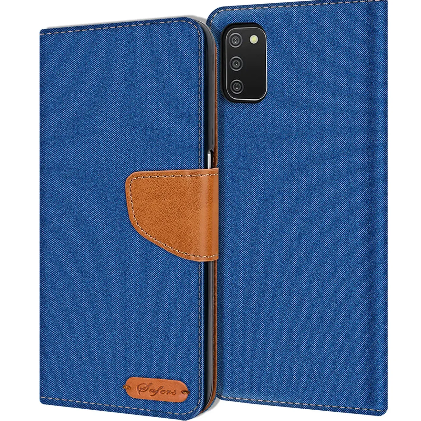 Samsung Galaxy A03s - Jeanslook Klapphülle mit Kartenfach