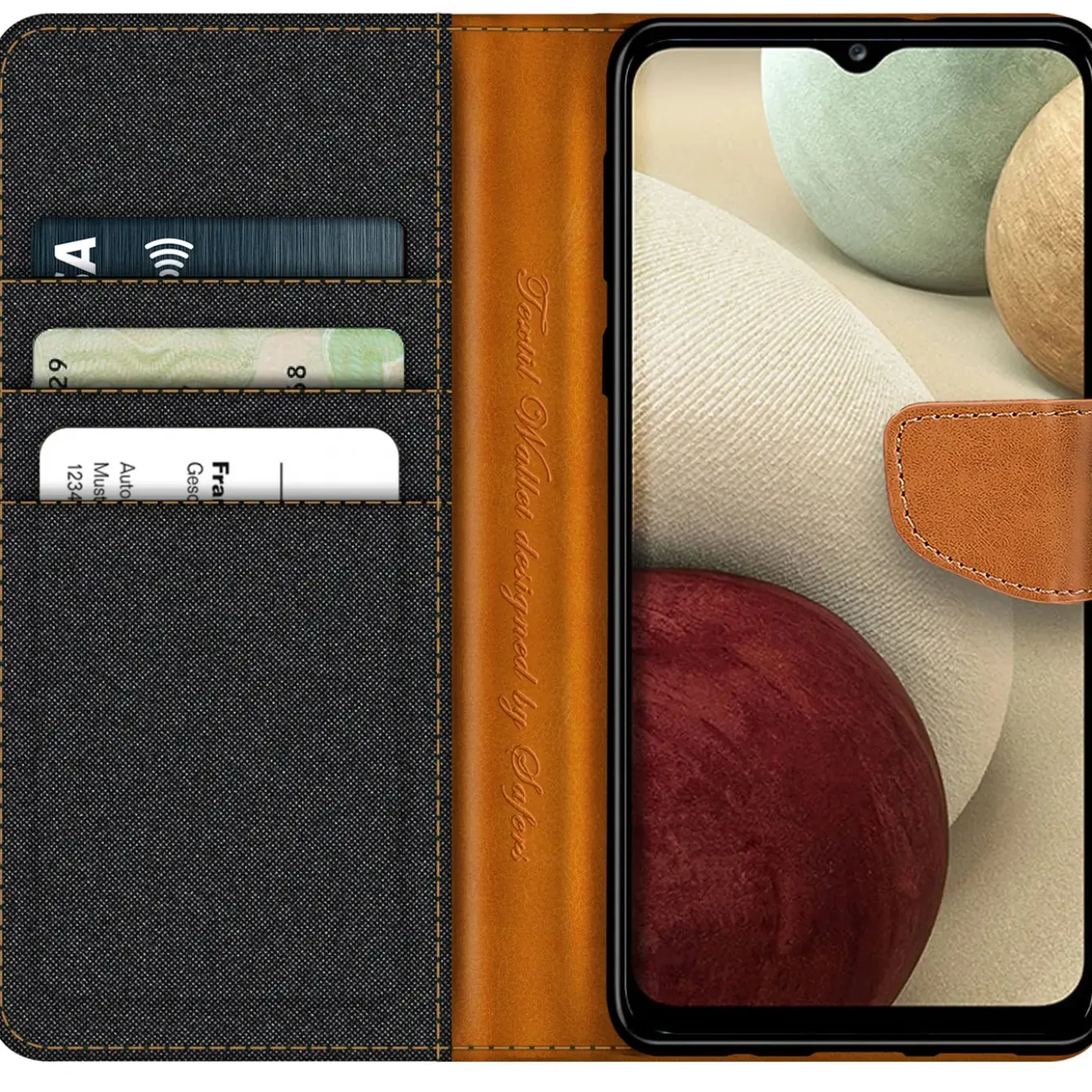 Samsung Galaxy A03s - Jeanslook Klapphülle mit Kartenfach