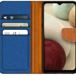 Samsung Galaxy A02S - Jeanslook Klapphülle mit Kartenfach