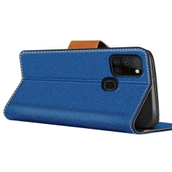 Samsung Galaxy A21s - Jeanslook Klapphülle mit Kartenfach