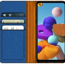 Samsung Galaxy A21s - Jeanslook Klapphülle mit Kartenfach