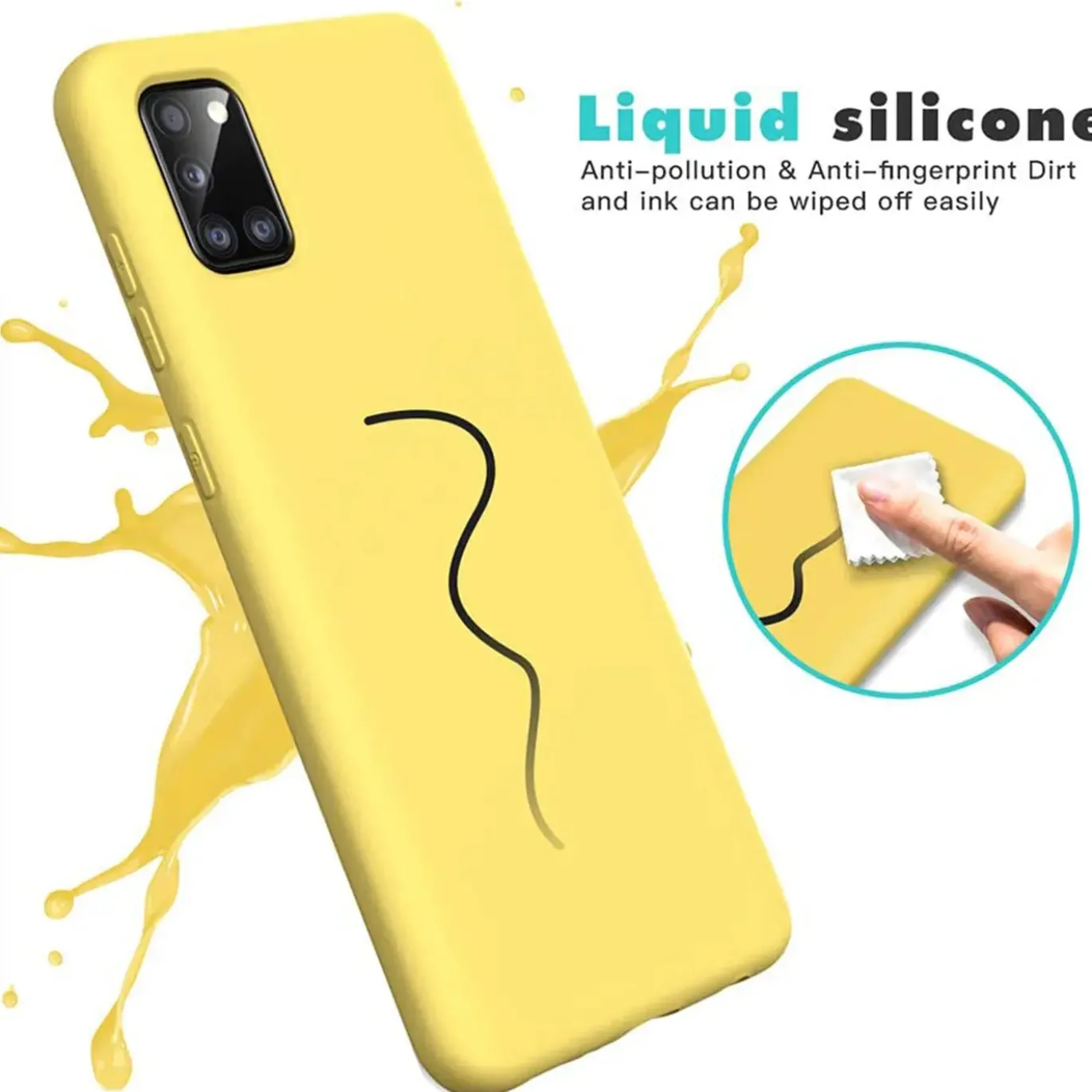 Samsung Galaxy A03s - Silikon Case mit Mikrofaser-Innenseite