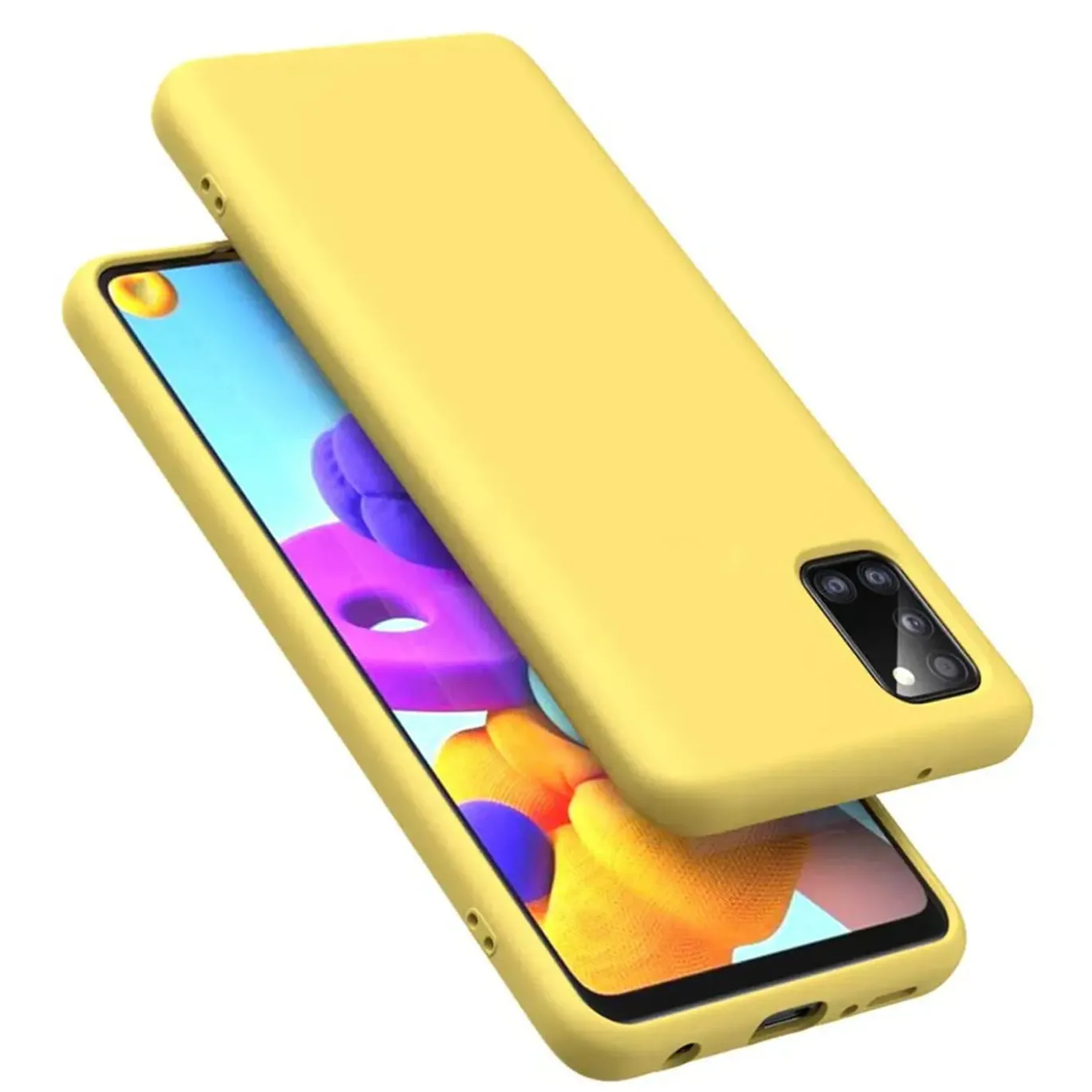 Samsung Galaxy A03s - Silikon Case mit Mikrofaser-Innenseite
