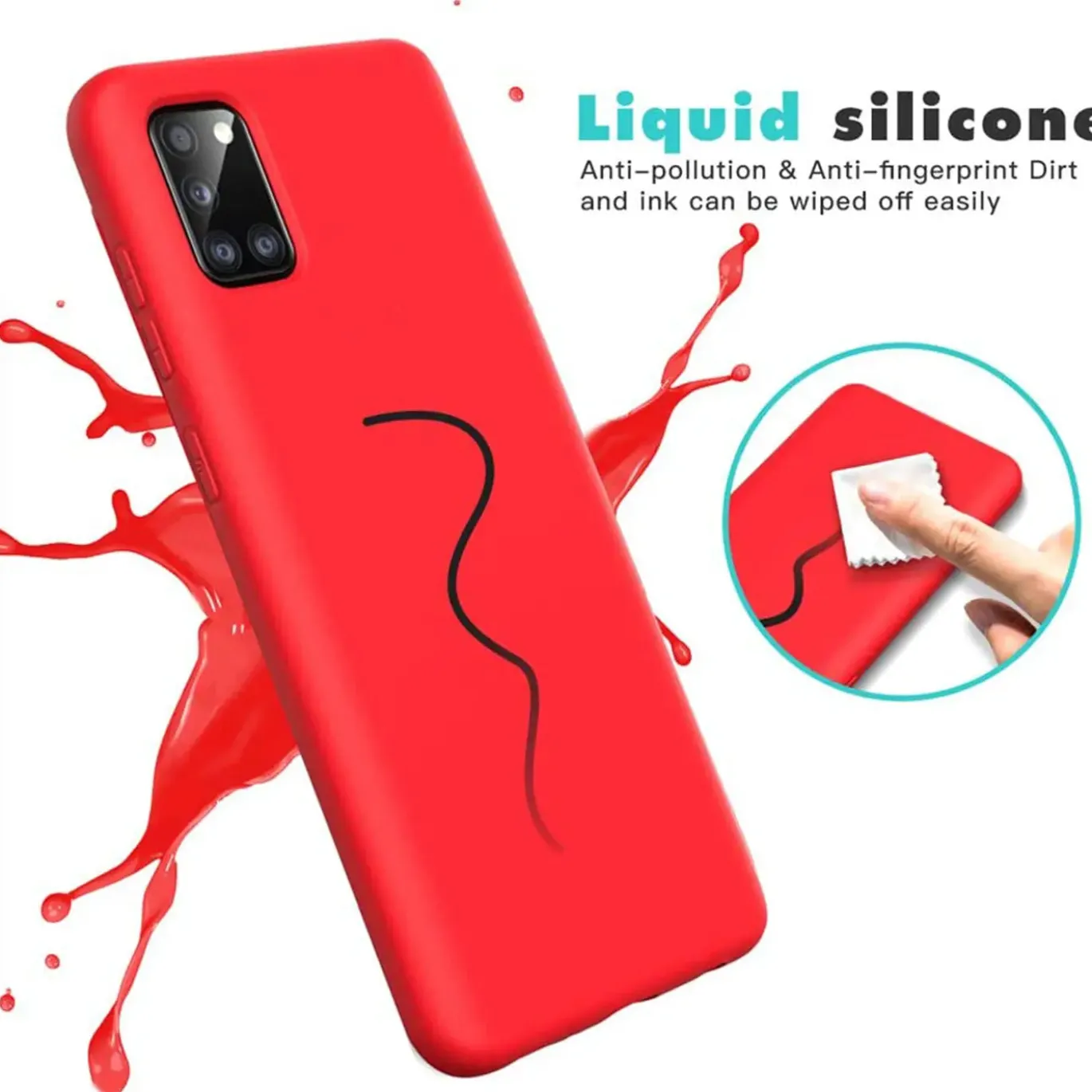 Samsung Galaxy A03s - Silikon Case mit Mikrofaser-Innenseite
