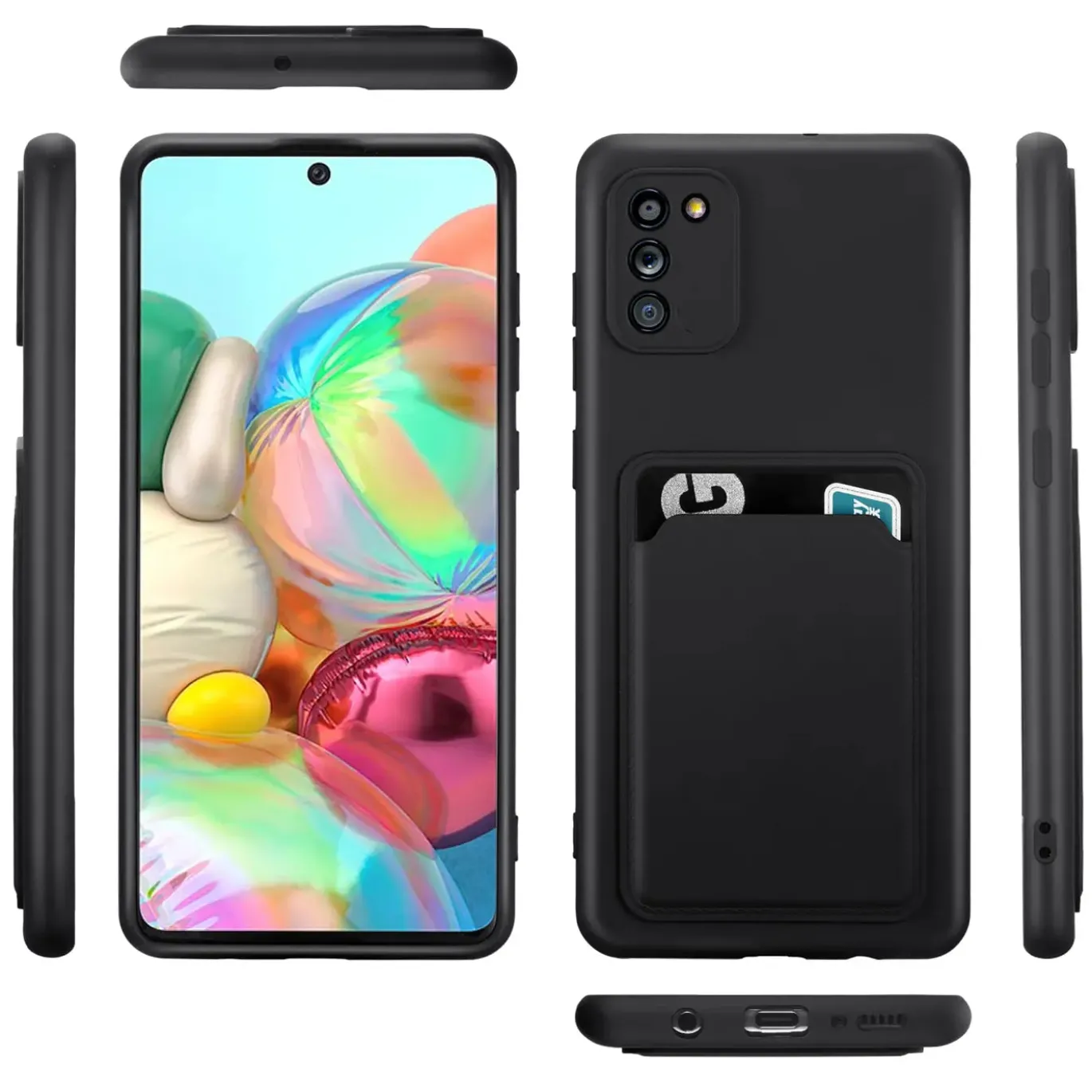Samsung Galaxy A02S - Silikonhülle mit Kartenfach & Kameraschutz
