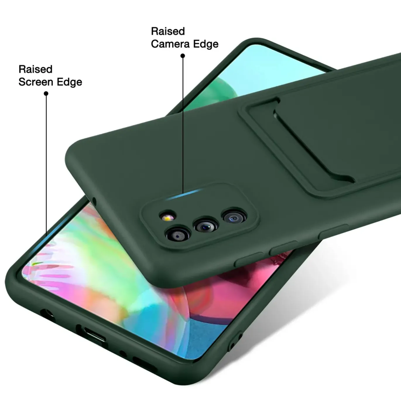 Samsung Galaxy A02S - Silikonhülle mit Kartenfach & Kameraschutz