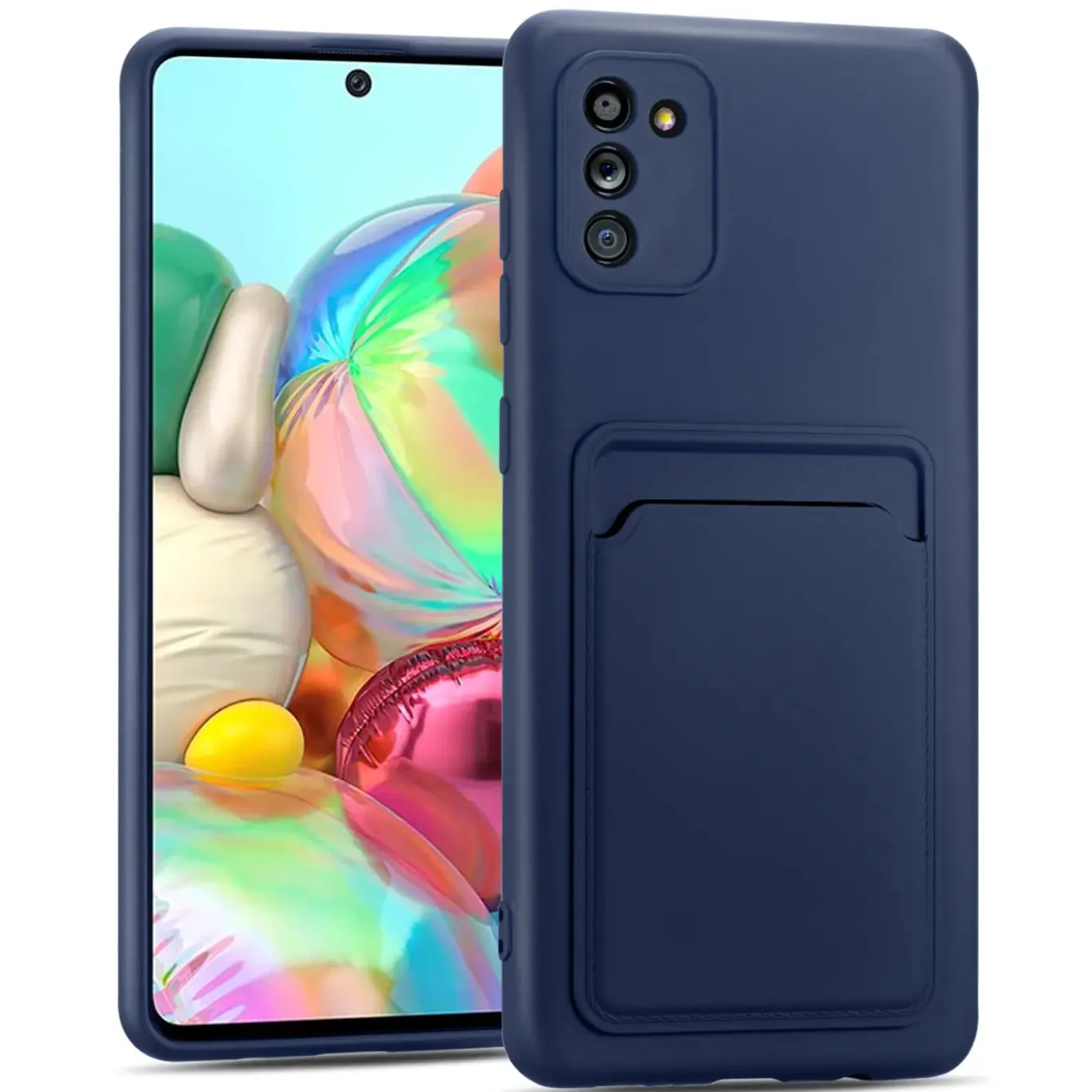 Samsung Galaxy A02S - Silikonhülle mit Kartenfach & Kameraschutz