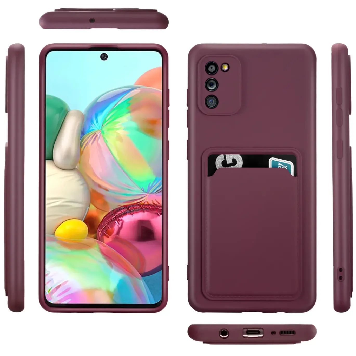 Samsung Galaxy A02S - Silikonhülle mit Kartenfach & Kameraschutz