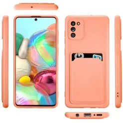 Samsung Galaxy A02S - Silikonhülle mit Kartenfach & Kameraschutz