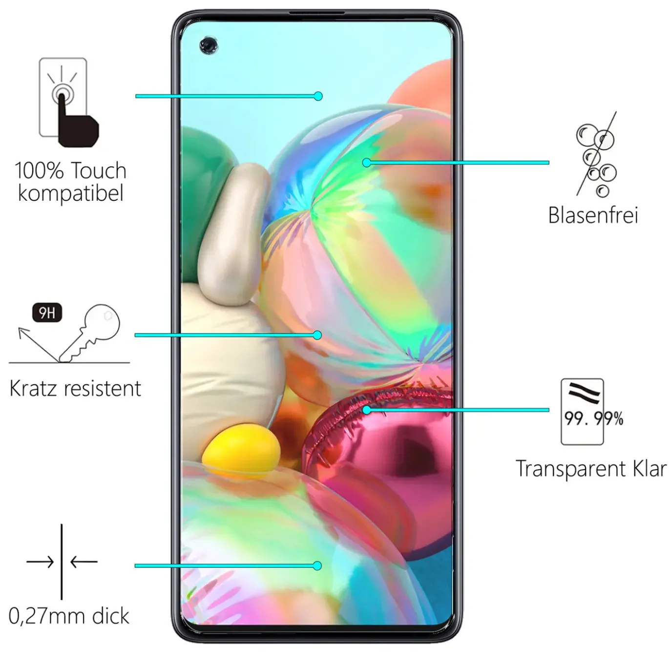Samsung Galaxy A21s - 2x 9H Panzer Glasfolie, Displayfolie