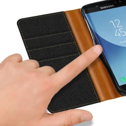 Samsung Galaxy J7 2017 - Jeanslook Klapphülle mit Kartenfach