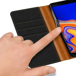 Samsung Galaxy J6 Plus - Jeanslook Klapphülle mit Kartenfach