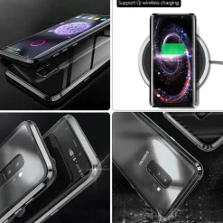 Samsung Galaxy M11 - Glas Hülle mit Metallrahmen