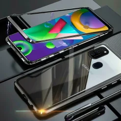 Samsung Galaxy M31 - Glas Hülle mit Metallrahmen