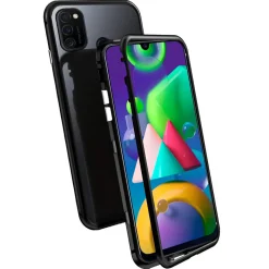 Samsung Galaxy M31 - Glas Hülle mit Metallrahmen