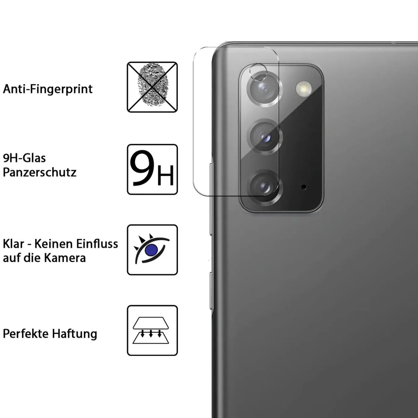 Samsung Galaxy Note 20 - 9H Displayschutzfolie 2x Display & Kamera