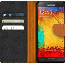 Samsung Galaxy Note 3 - Jeanslook Klapphülle mit Kartenfach