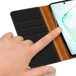 Samsung Galaxy Note 10 - Jeanslook Klapphülle mit Kartenfach