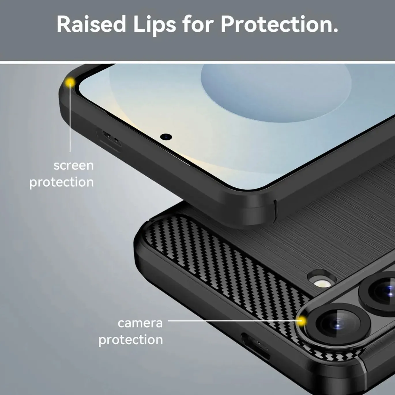 Samsung Galaxy S25 - Carbon Case Hülle, stoßfest