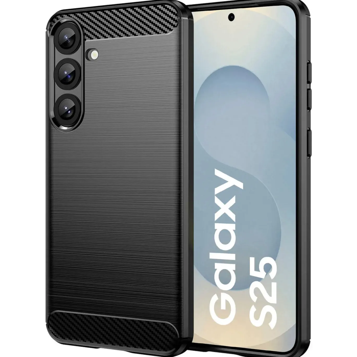 Samsung Galaxy S25 - Carbon Case Hülle, stoßfest