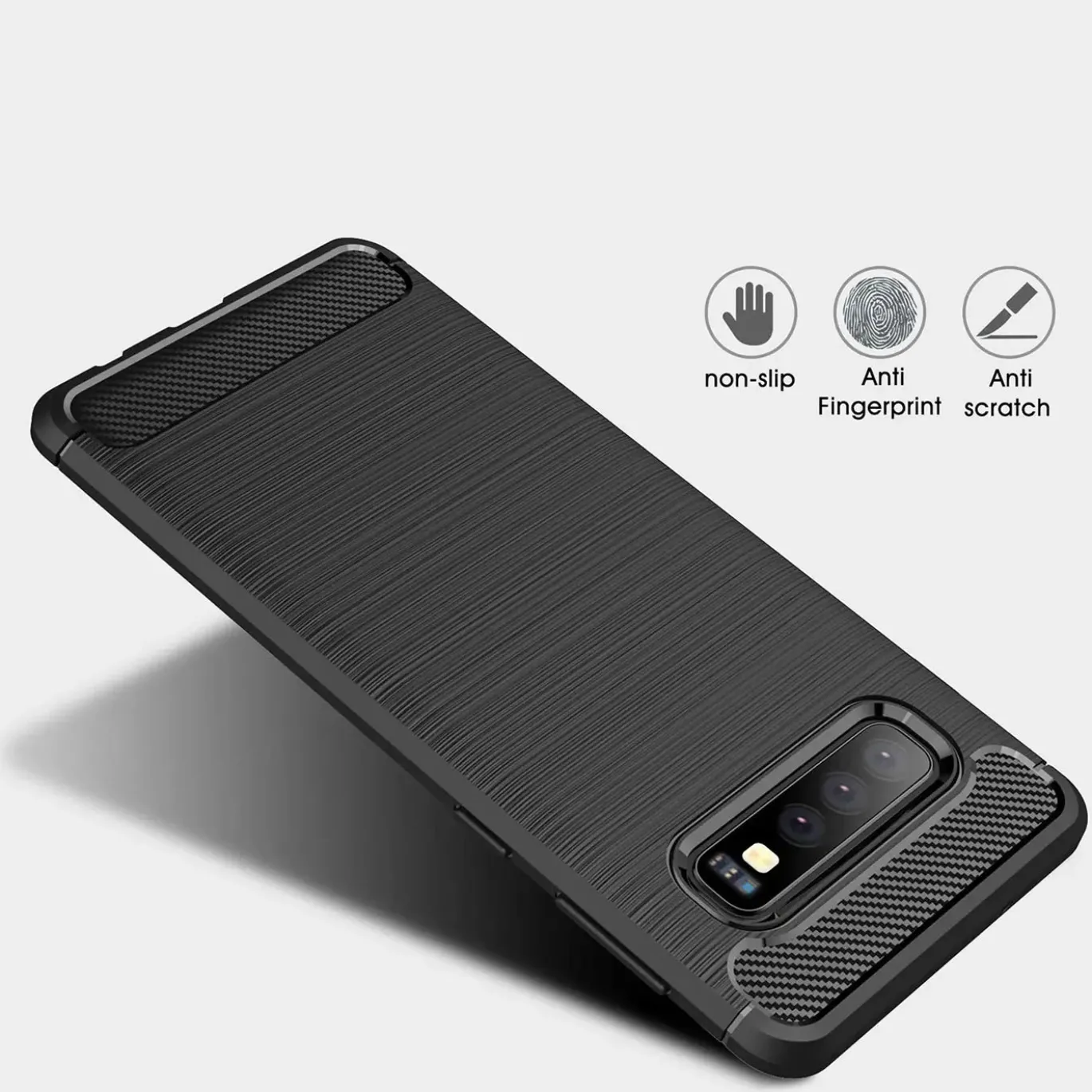 Samsung Galaxy S10 - Carbon Case Hülle, stoßfest
