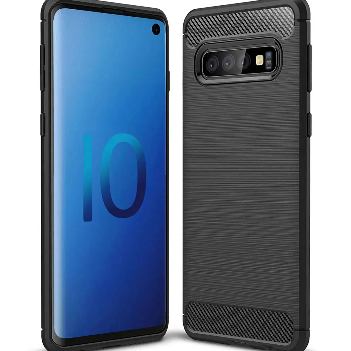 Samsung Galaxy S10 - Carbon Case Hülle, stoßfest
