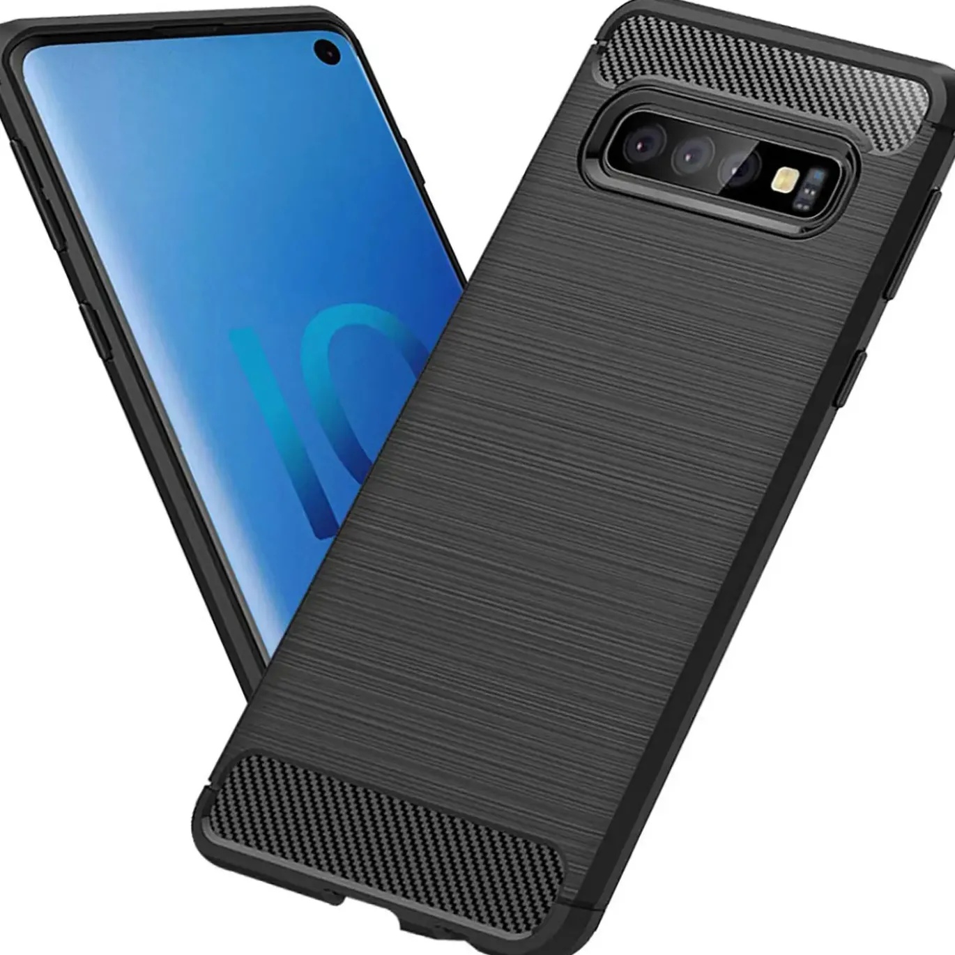 Samsung Galaxy S10 - Carbon Case Hülle, stoßfest