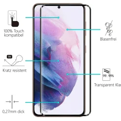 Samsung Galaxy S21 - Fullscreen 9H Panzerglas Displayglas