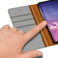 Samsung Galaxy S10 - Jeanslook Klapphülle mit Kartenfach