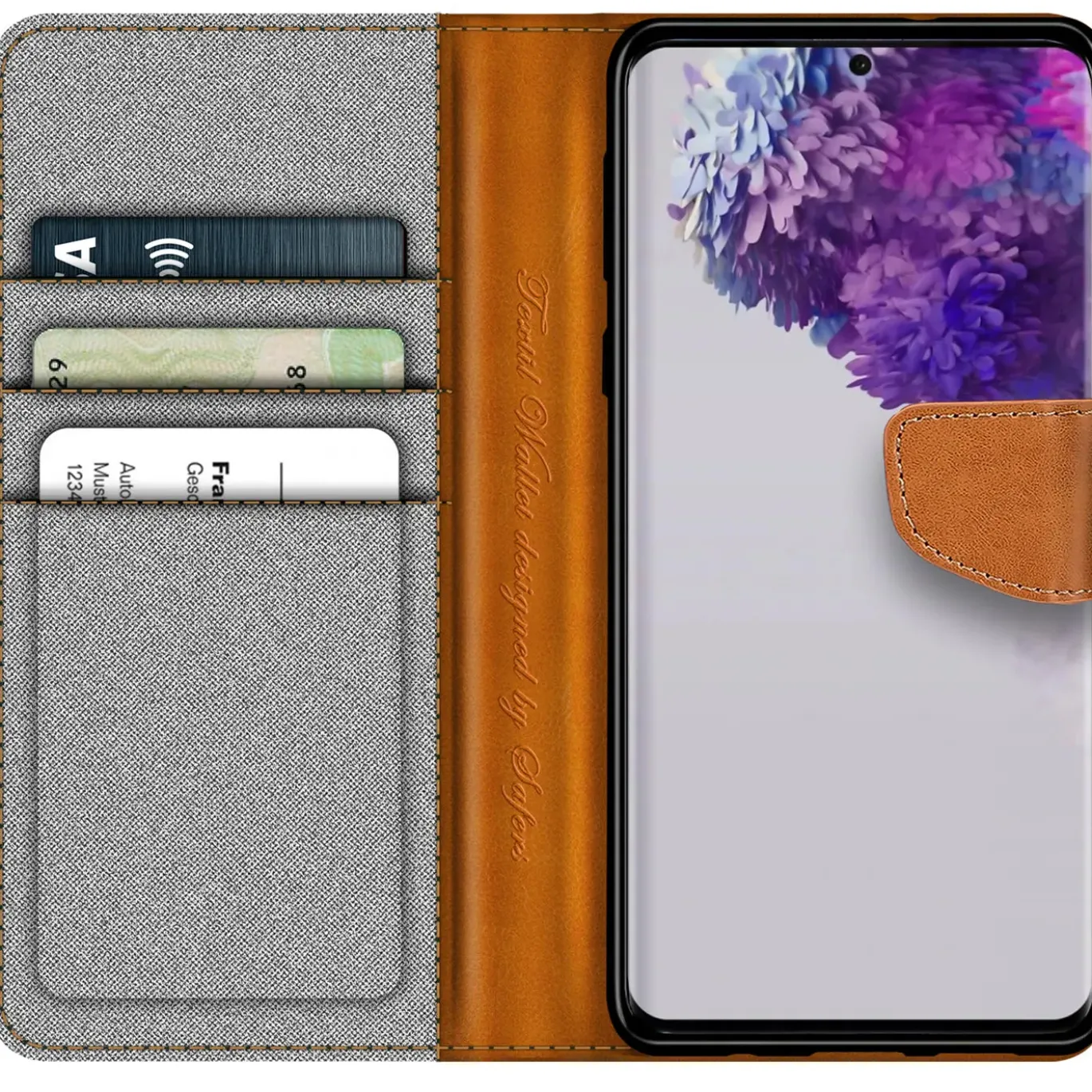Samsung Galaxy S20 - Jeanslook Klapphülle mit Kartenfach