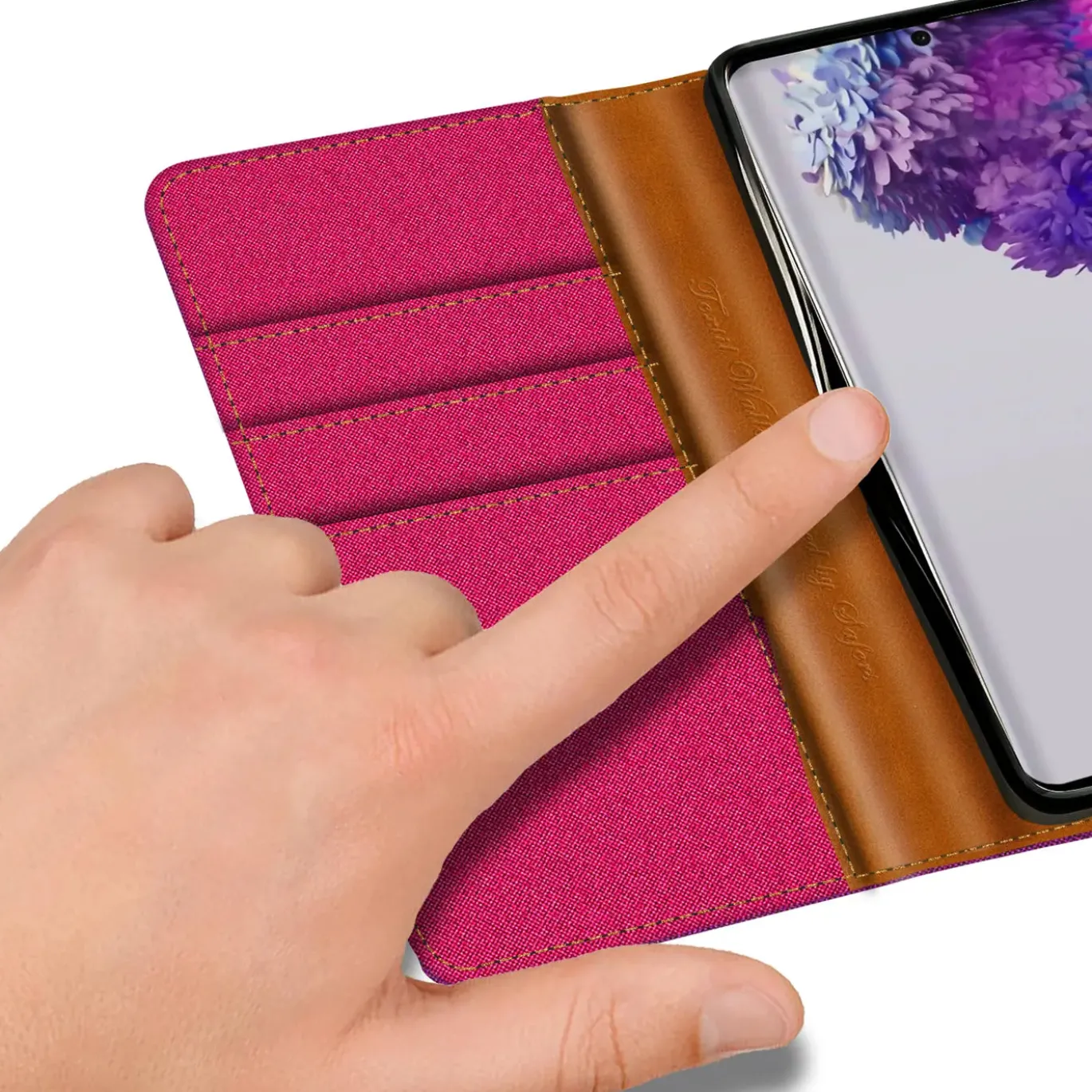 Samsung Galaxy S20 - Jeanslook Klapphülle mit Kartenfach