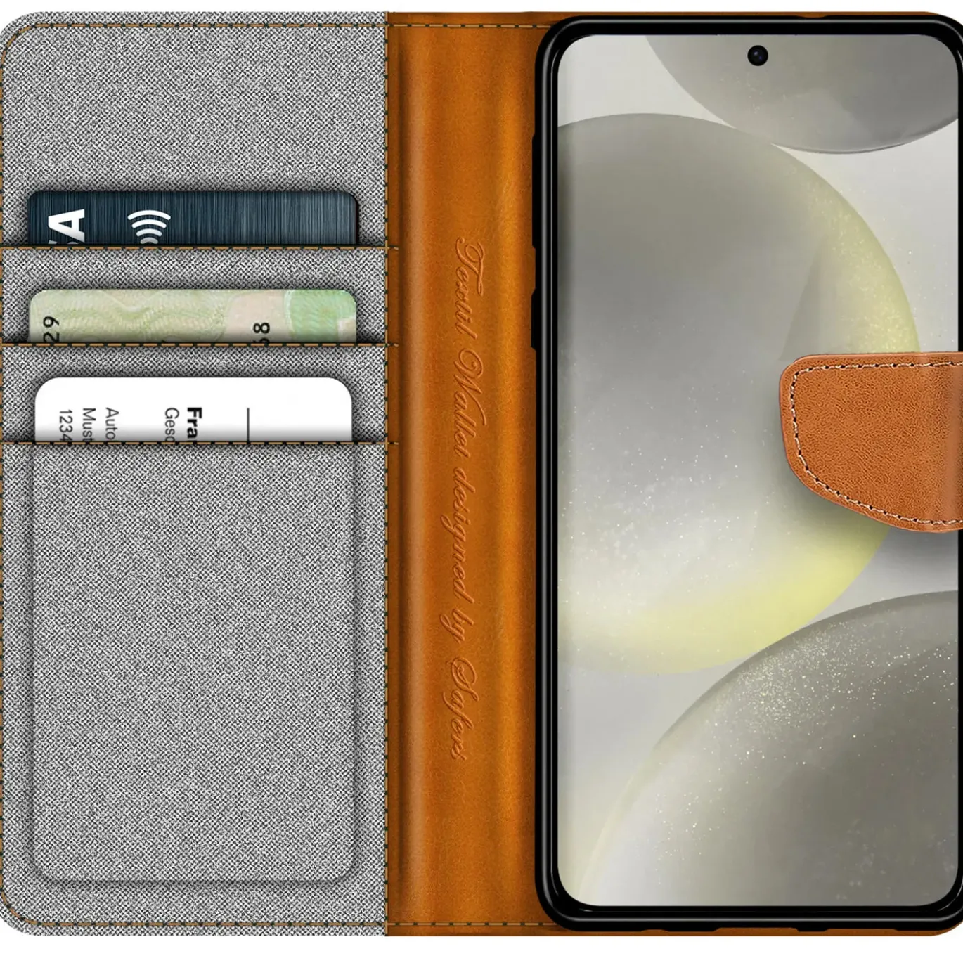 Samsung Galaxy S24 - Jeanslook Klapphülle mit Kartenfach