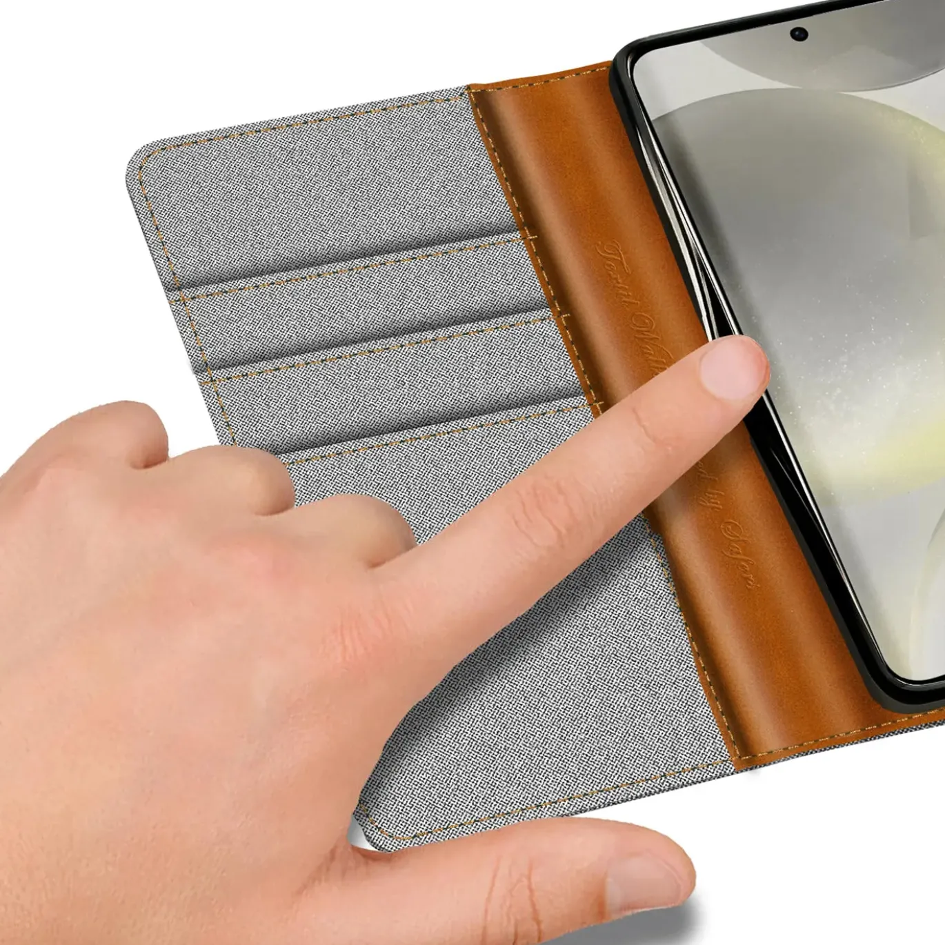 Samsung Galaxy S24 - Jeanslook Klapphülle mit Kartenfach