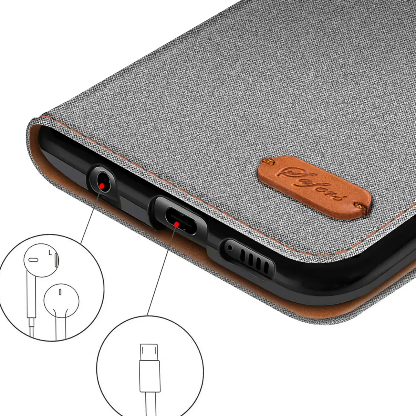 Samsung Galaxy S24 - Jeanslook Klapphülle mit Kartenfach