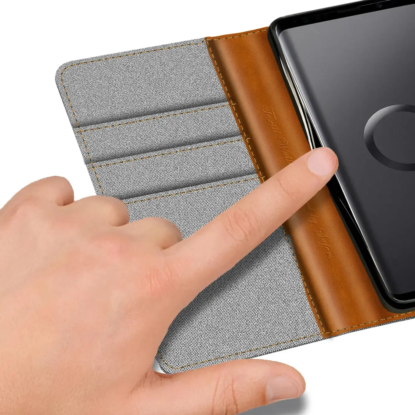 Samsung Galaxy S9 - Jeanslook Klapphülle mit Kartenfach