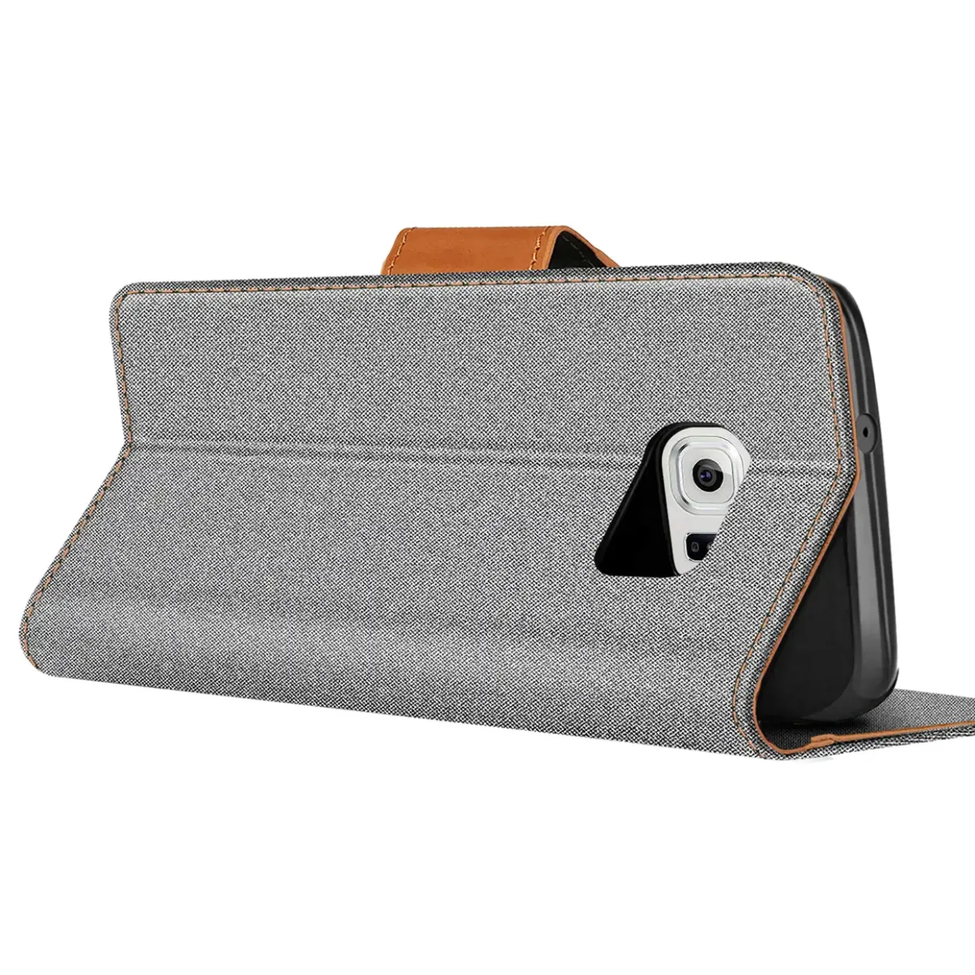 Samsung Galaxy S6 - Jeanslook Klapphülle mit Kartenfach