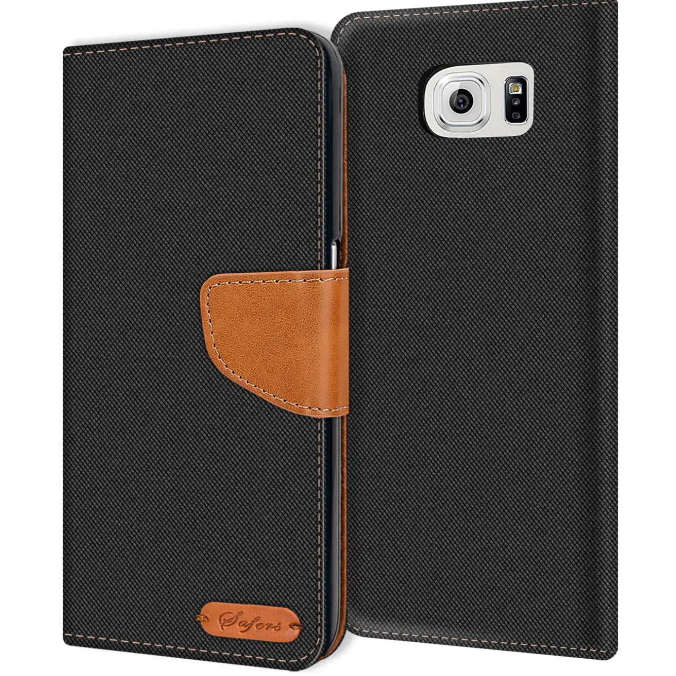 Samsung Galaxy S6 - Jeanslook Klapphülle mit Kartenfach