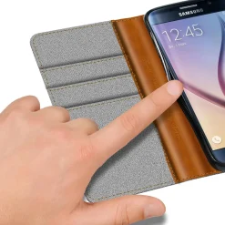 Samsung Galaxy S6 - Jeanslook Klapphülle mit Kartenfach
