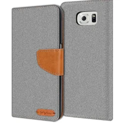Samsung Galaxy S6 - Jeanslook Klapphülle mit Kartenfach