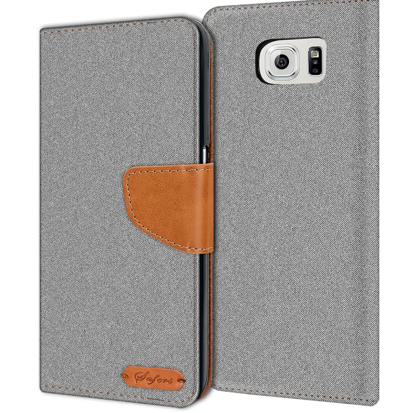 Samsung Galaxy S6 - Jeanslook Klapphülle mit Kartenfach