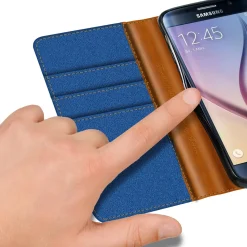Samsung Galaxy S6 - Jeanslook Klapphülle mit Kartenfach