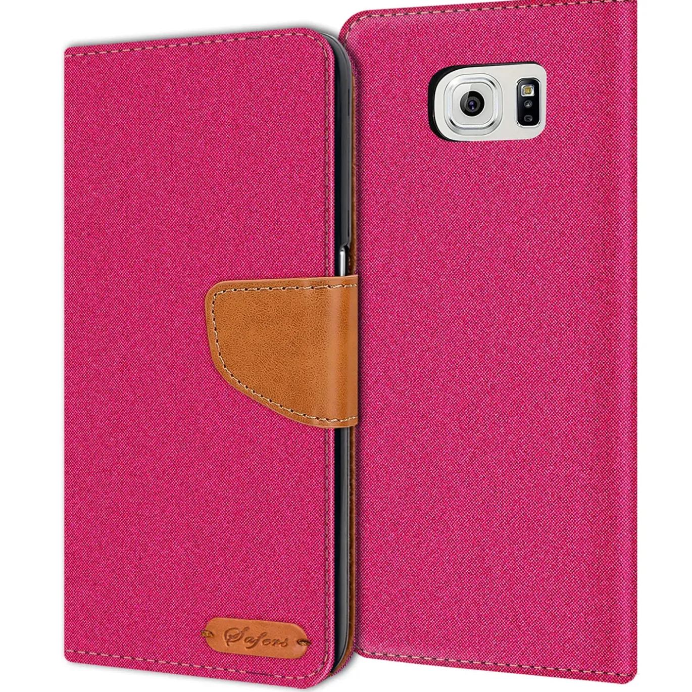 Samsung Galaxy S6 - Jeanslook Klapphülle mit Kartenfach