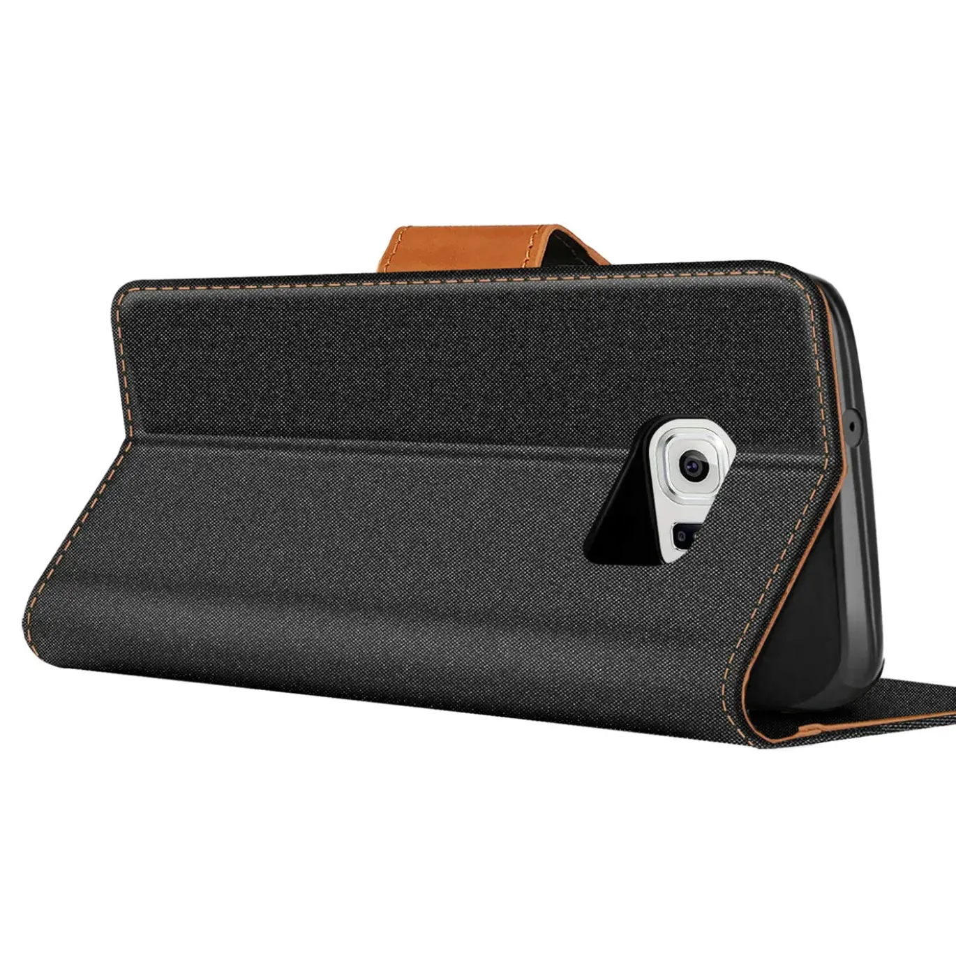 Samsung Galaxy S6 - Jeanslook Klapphülle mit Kartenfach