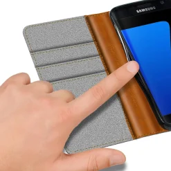 Samsung Galaxy S7 - Jeanslook Klapphülle mit Kartenfach