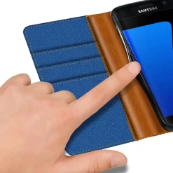 Samsung Galaxy S7 - Jeanslook Klapphülle mit Kartenfach